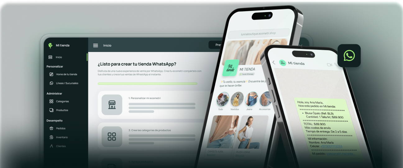 Dispositivos mostrando tienda Ecometri